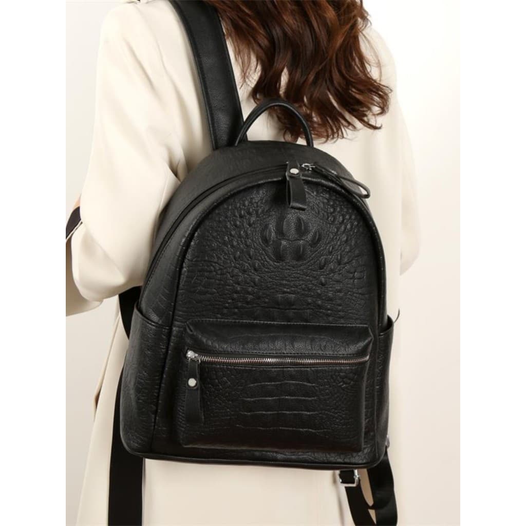 Luz de luxo padrão crocodilo mochila feminina High-End textura moda estudante universitário mochila All-Match grande