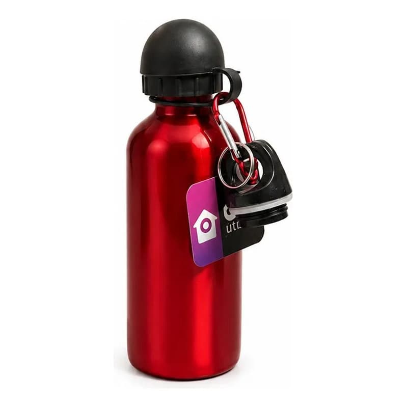 Garrafa Squeeze De Alumínio 21cm Com Mosquetão 500ml Vermelha