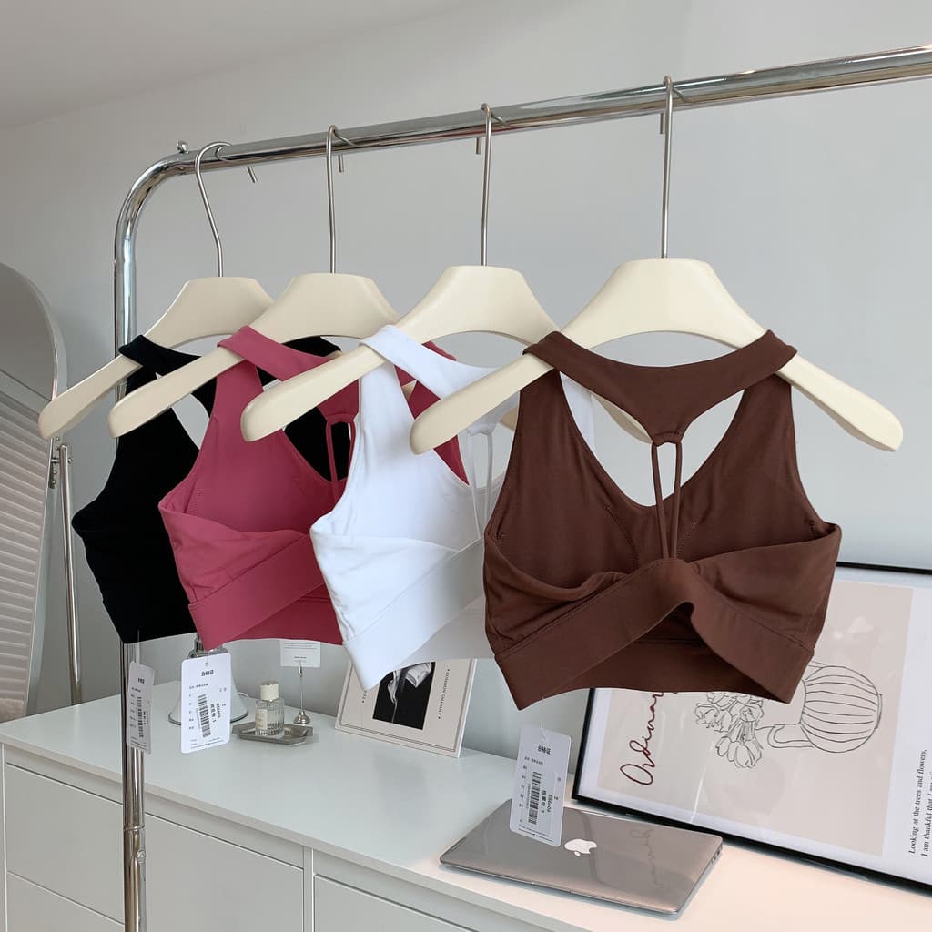 Roupa interior esportiva linda volta pode usar gota de água externa copo fixo Yoga colete com Fitness pequeno estilingue