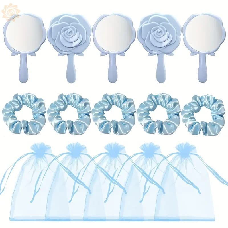 Conjunto De Lembrancinhas De Festa De Casamento Com Espelho Design De Flores-15 Peças De Presente Elegante Para Comemora