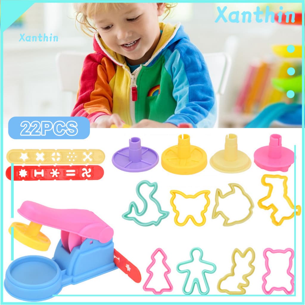 Colorful Food Molds Pretend 22pcs Noodle Machine Set Diy Kids Play Colored Clay Animal Creative Educational Toy for Home