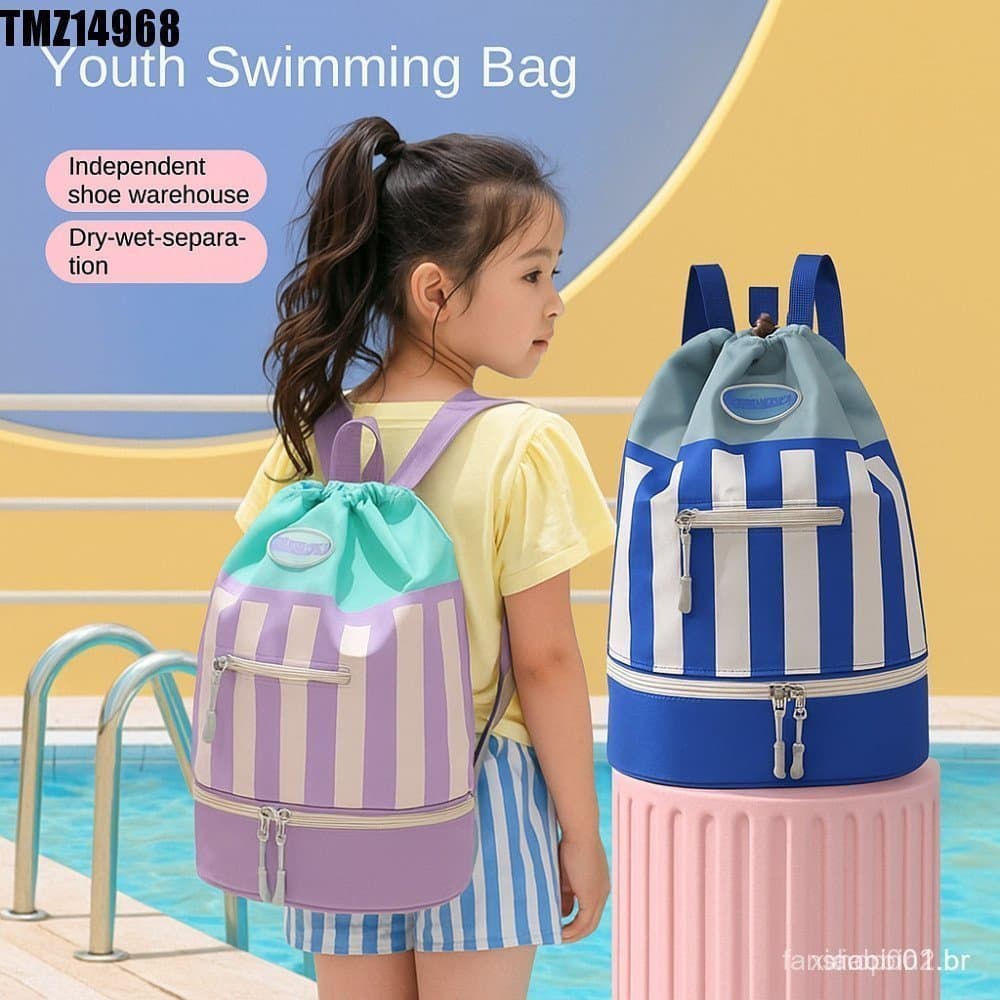 Bolsa De Praia Infantil , Mochila De Natação À Prova D'água De Grande Capacidade , Separação Seca/Molhada