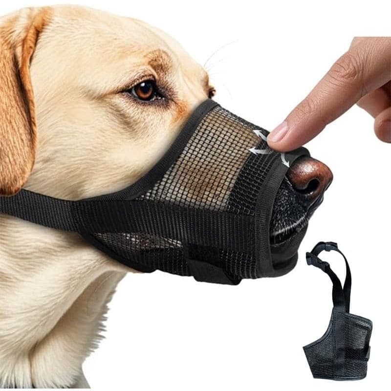 Focinheira para Cães, Focinheira de Malha Macia para Cães Grandes para Prevenir Mordidas, Latidos e Mastigação, Protetor
