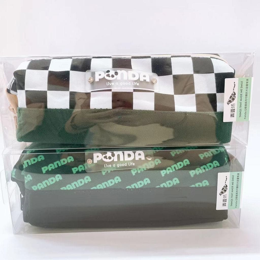 Qingyifang Panda.Q Panda.Q Série Dobrável Estojo de Lápis de Grande Capacidade Bonito Estudante Unissex Bolsa de Papelar