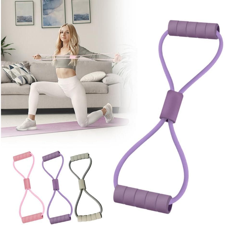Faixa de Resistência com Alças, Faixa de Alongamento em Forma de 8 para Exercícios de Corpo Inteiro, Treinamento de Forç