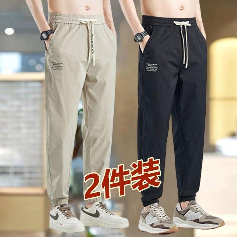 Verão estilo fino confortável 2026 calças casuais masculinas Street Wear esportes versão coreana calças All-Match cor só
