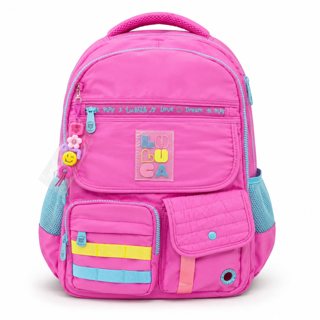 Mochila Infantil Rosa Com Compartimento Para Tablet - Produto De Vitrine Com Avarias