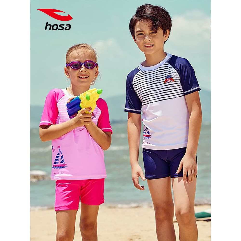 Hosa hosa maiô infantil meninos meninas 2025 novo estilo dividido maiô protetor solar de secagem rápida médio grande cri