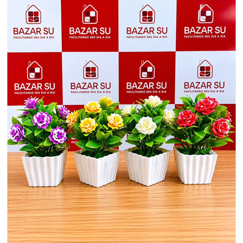 Mini Vaso com Planta Artificial Sortida 6x16cm para Decoração- 1unidade