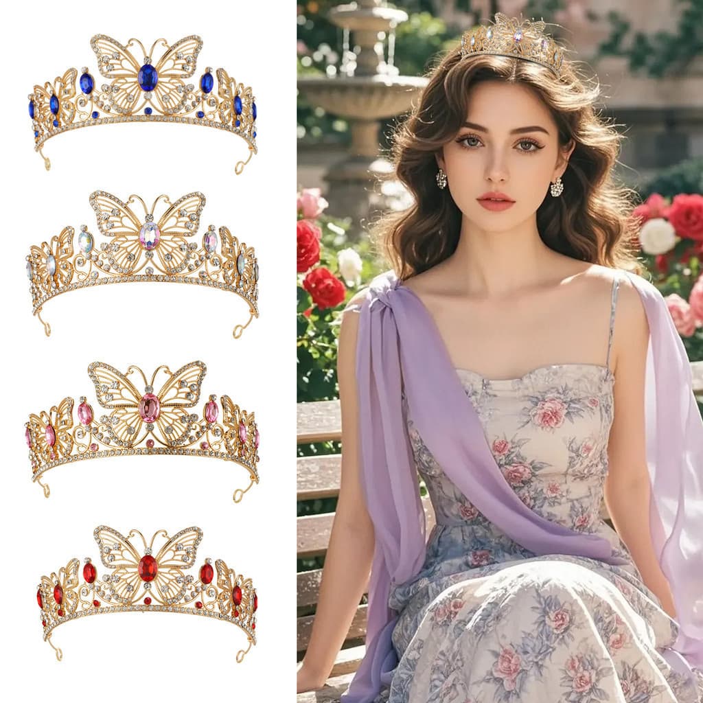 [B.Ling] Coroa Liga Strass Festa Coroa Princesa Acessórios para Cabelo Infantil Flash Diamante Cocar de Casamento Pronto
