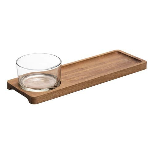 Jogo De 2 Peças Petisqueira 30cm Lignum Acacia Wolff Marrom