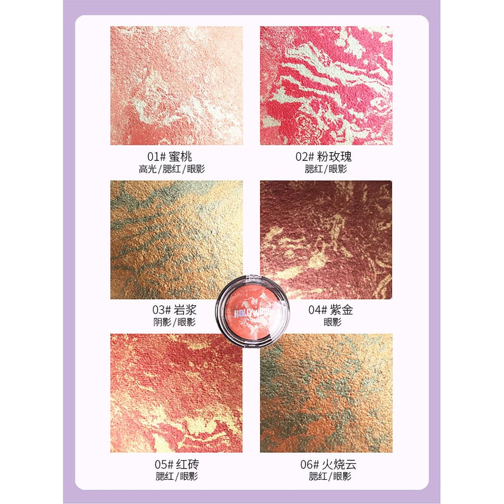 Blush de cor mista Natural transparente, contorno de alto brilho, contorno tridimensional tridimensional três em um, bar
