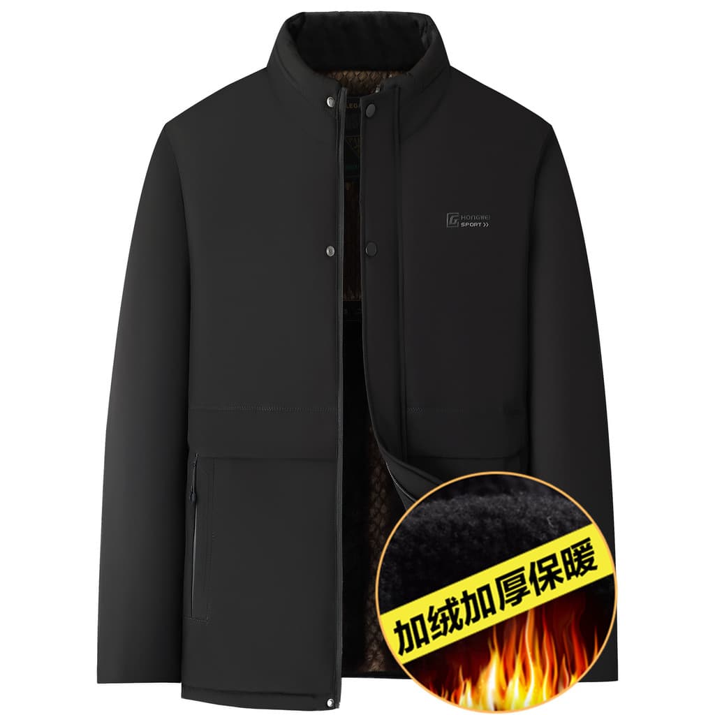 Jaqueta acolchoada de algodão para idosos de meia-idade Jaqueta masculina acolchoada de lã grossa acolchoada de algodão