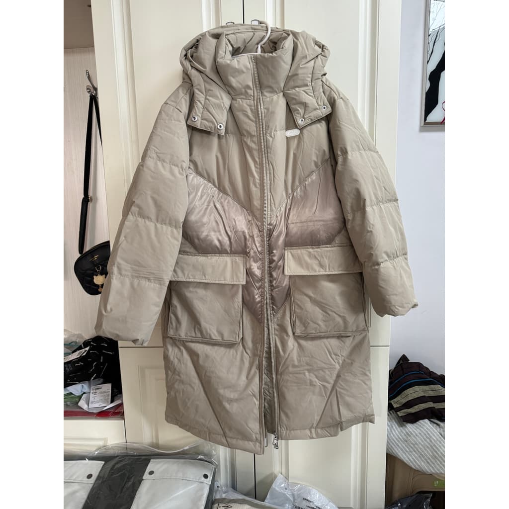 Bens domésticos Metes genuíno feminino jaqueta quente elegante com capuz solto longo para baixo jaqueta feminina pato pa