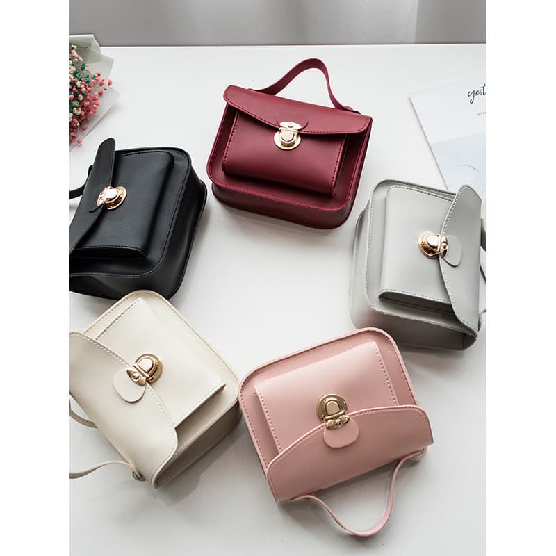 Elegante bloqueio pequeno quadrado saco 2025 novo estilo verão japão coreia bolso duplo ombro Crossbody portátil Mini te