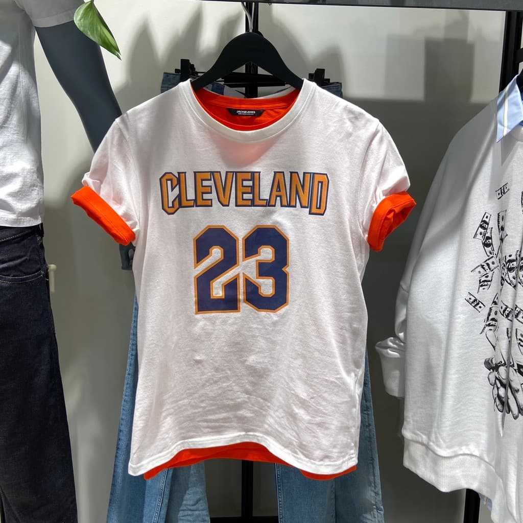 JJ Cut Label Masculino Novo Estilo Verão Em Torno Do Pescoço Popular Juventude Slim-fit Micro-elástico Puro Algodão Impr