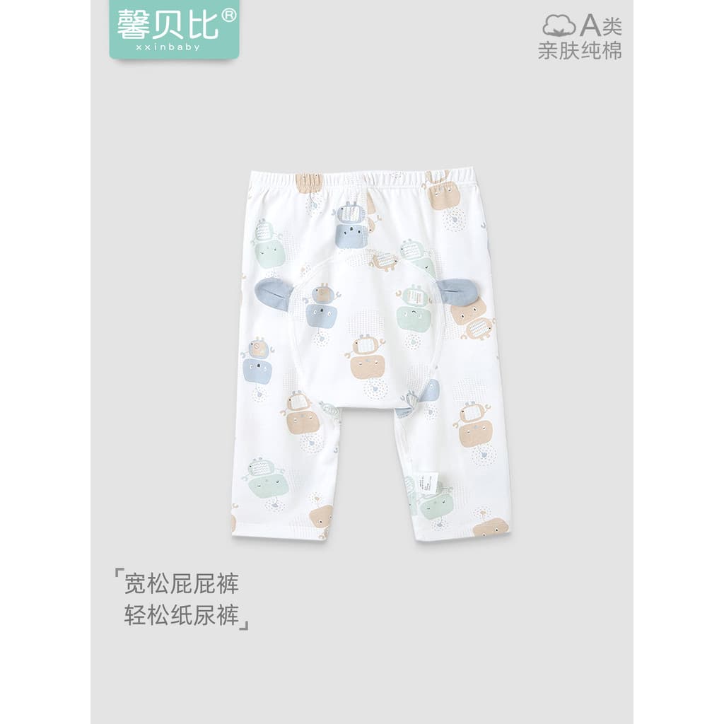 Xin Babe bebê puro algodão grande PP calças de verão calças de ar condicionado calças de pijama do bebê estilo fino resp