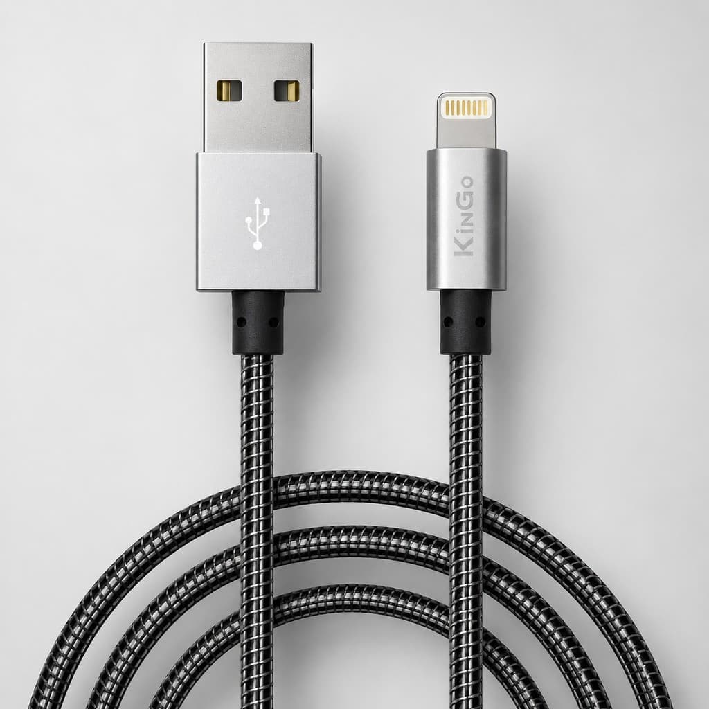 Cabo USB Para Iphone Metalizado 1 Metro Kingo