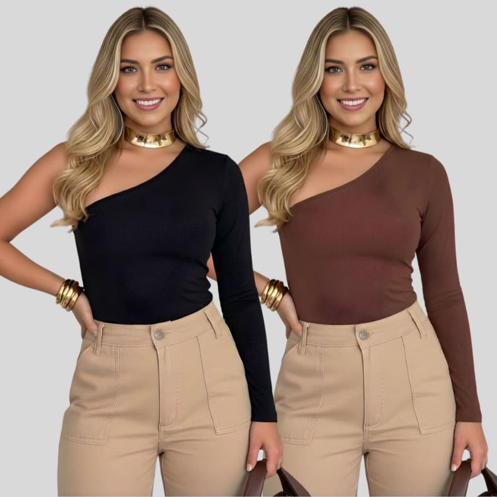 Kit 2 Ou 1 Unidade Blusas Femininas Mula Manca Manga Longa – Suplex com Forro, Moda Feminina Estilosa