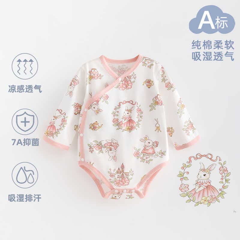 Bebê de manga comprida macacão de bebê verão estilo fino bebê menino triângulo macacão de algodão puro macacão recém-nas