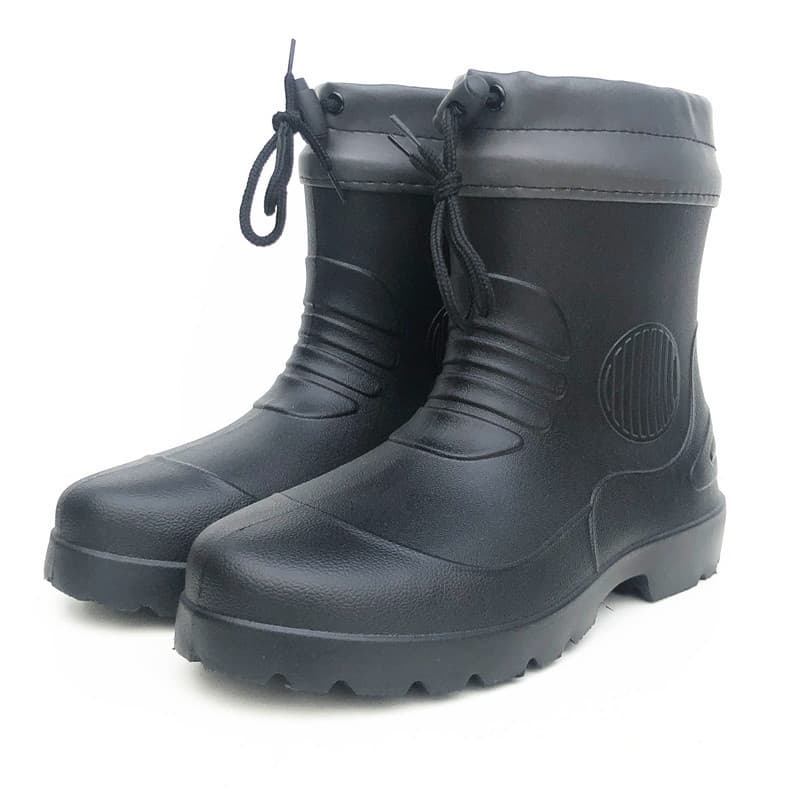 Botas de chuva de tubo curto masculinas leves botas de chuva de tubo médio manter quente sapatos de água de uma peça ant