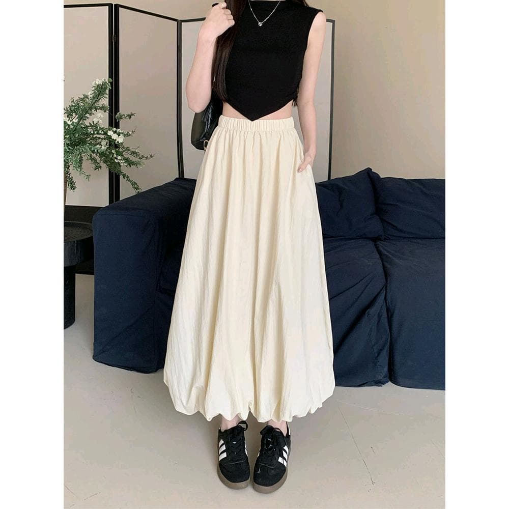 Design sentimento plissado flor Bud saia feminina verão novo estilo versão coreana cintura alta A linha saia de comprime