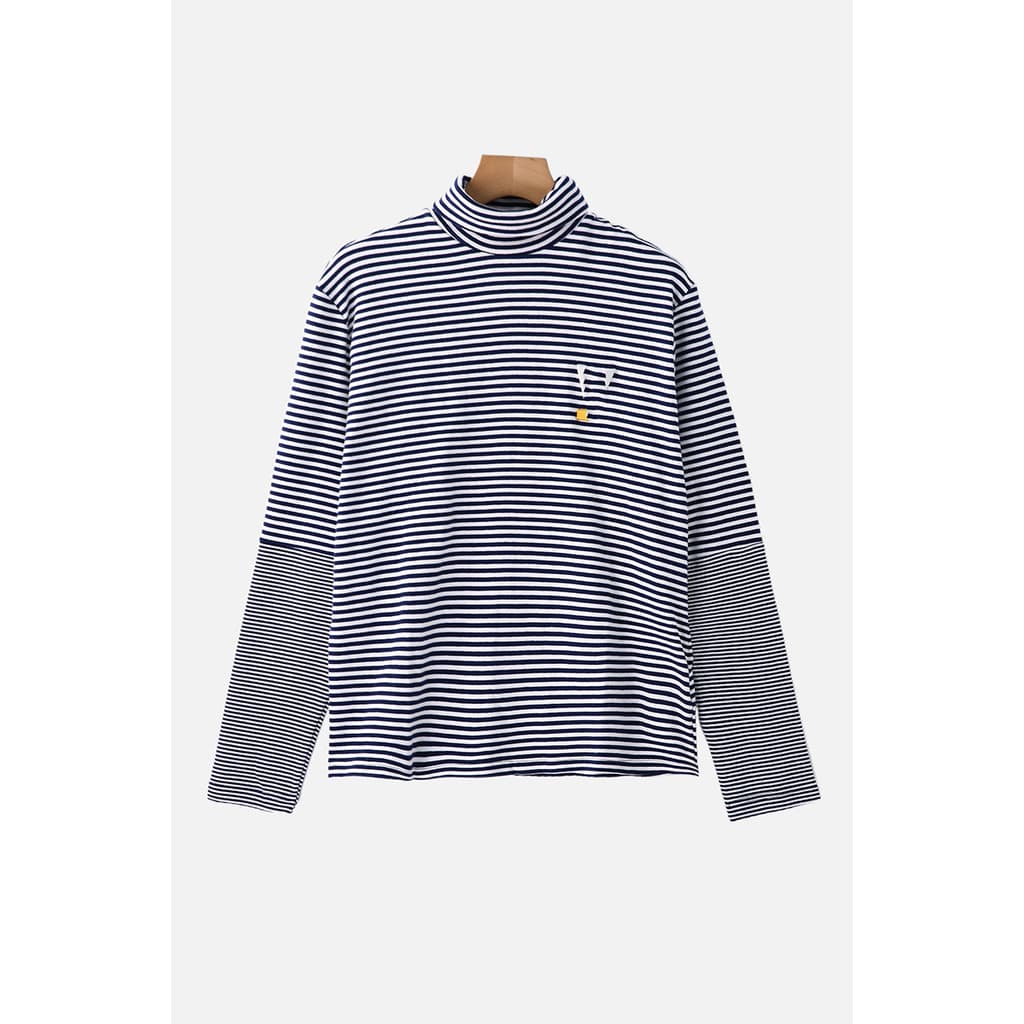X XXX série Street wear retirada gabinete outono inverno novo estilo gola alta listrado mais magro olhar camisa de fundo