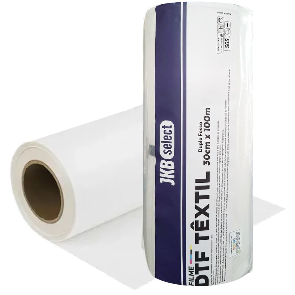 Filme Pet DTF Têxtil JKB Select 30cm x 100m - DUPLO FOSCO