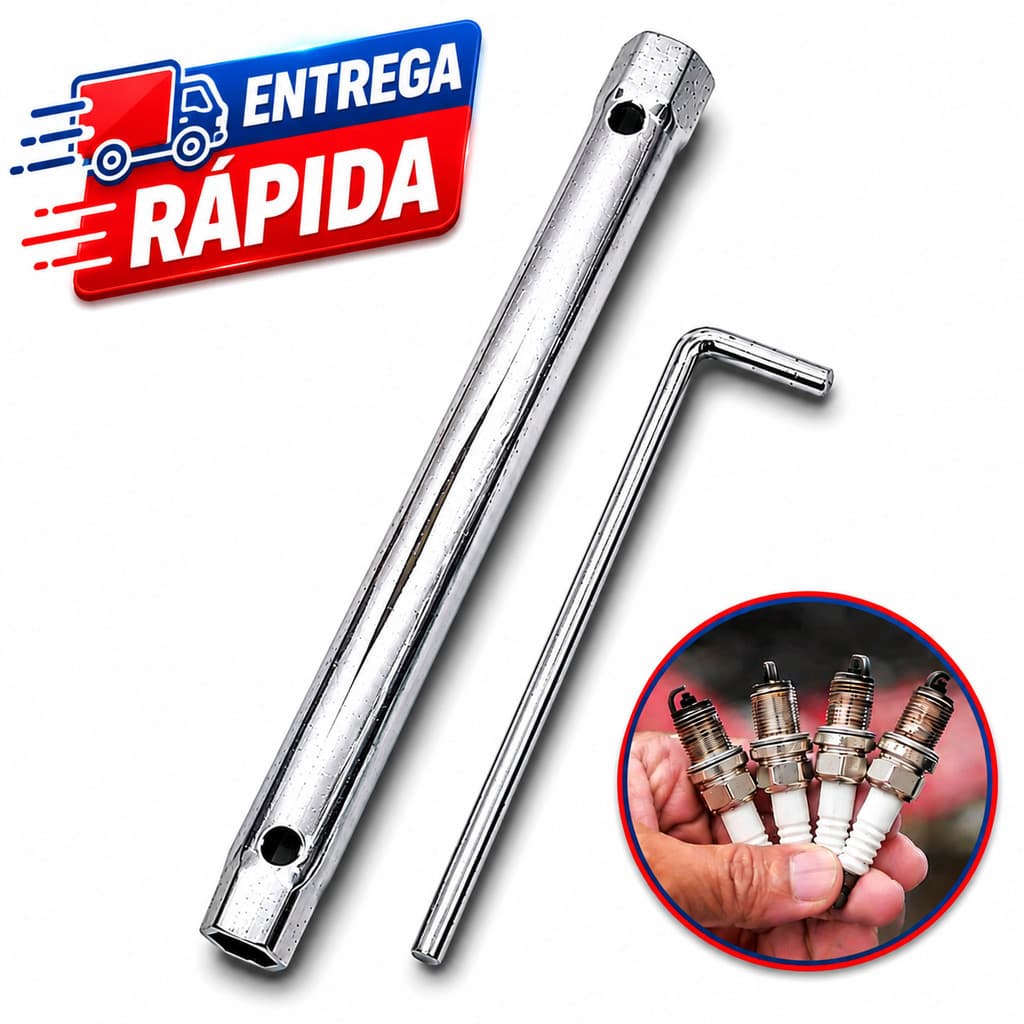 Chave de Vela Tubular 16mm 21mm Ponta Dupla Sextavada 30cm