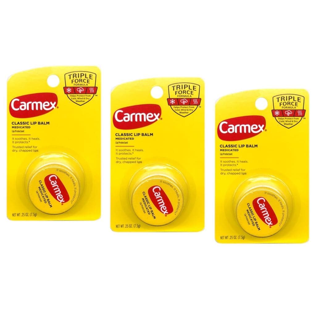 Bálsamo Labial Clássico Carmex, 0,25 onças (pacote com 3)