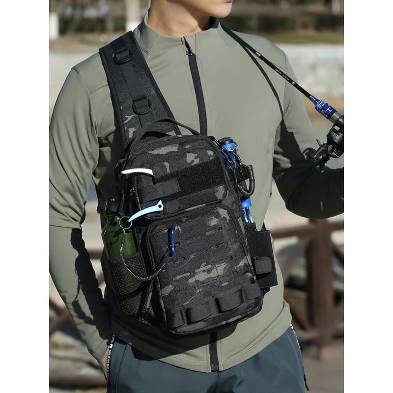 Bolsa de ombro tática estilo funcional ao ar livre masculina de grande capacidade multifuncional bolsa de montanhismo mo