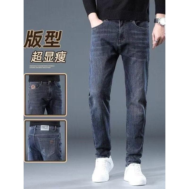 2026 primavera verão estilo na moda magro estiramento Jeans masculino versão coreana solto All-Match em linha reta magro
