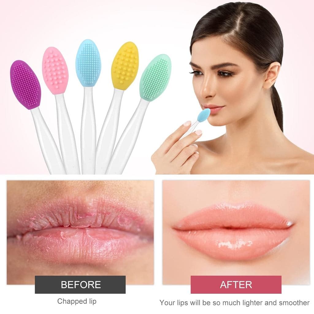 Escova De Limpeza Facial De 5 Pces , Esfrega Labial Máscara Silicone Para Purificador &