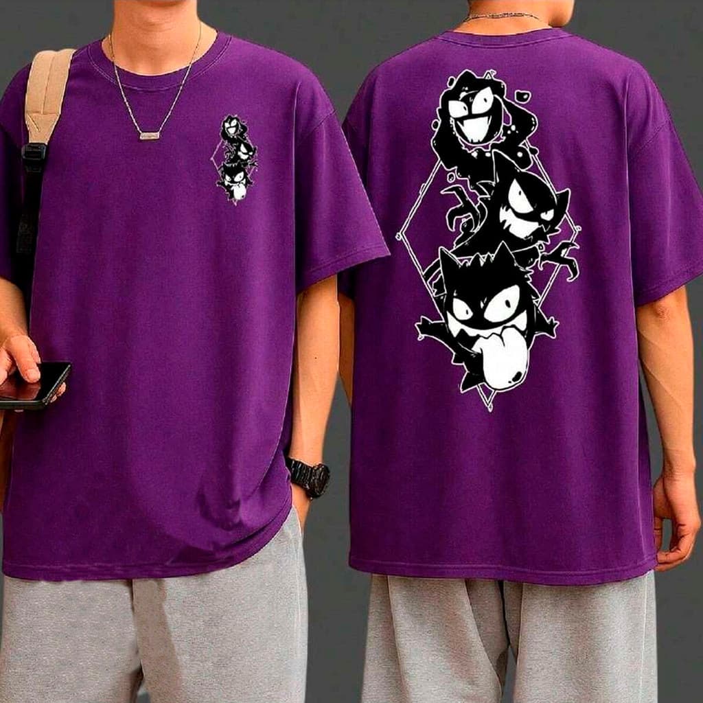 Camiseta Estampada  Anime Videogame Gastly- Camisa 100% Algodão Unissex Macia Qualidade Premium - Envio Rapido