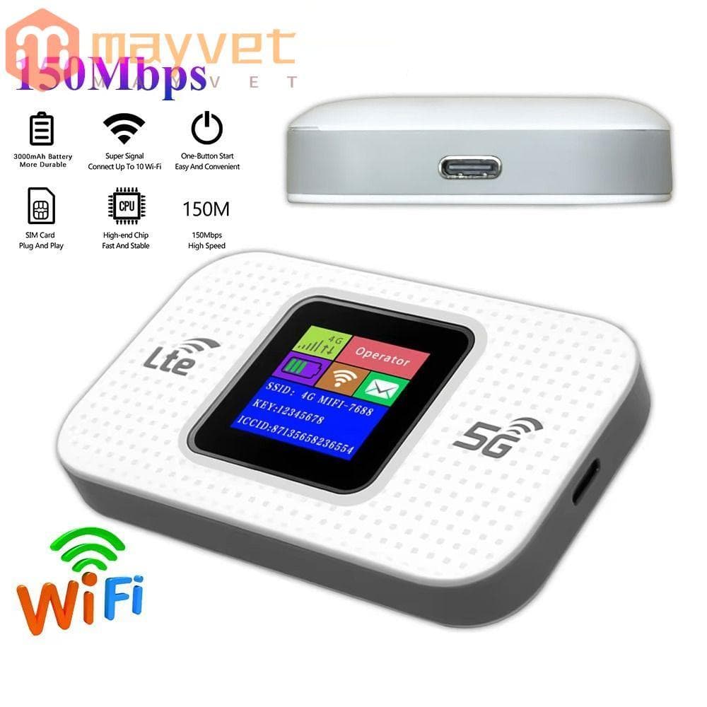 Roteador Hotspot MAYVET 4G LTE , Mini WiFi De Bolso De 3000mAh , Ponto De Acesso Móvel Para Cartão Sim Universal