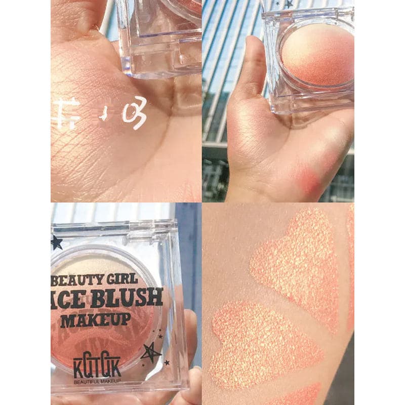 KQTQK Skittles Gradiente Blush Sombra Perolada Alto Brilho Reparador Paleta Tudo-em-Um Blush