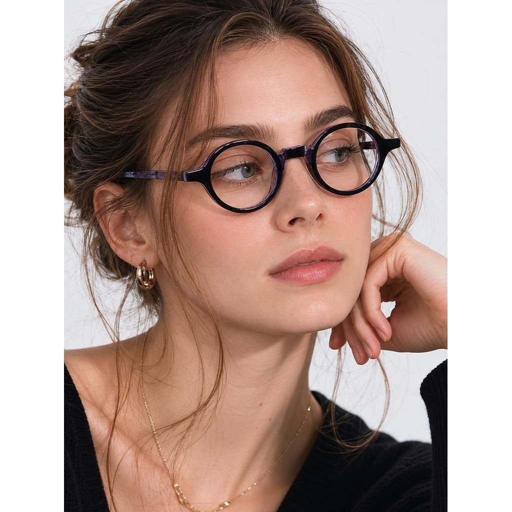 【Betsy】Óculos Redondo Vintage Unissex Acetato Chapa Estilo Old Money Intelectual Elegante Clássico Retrô Armação Pequena