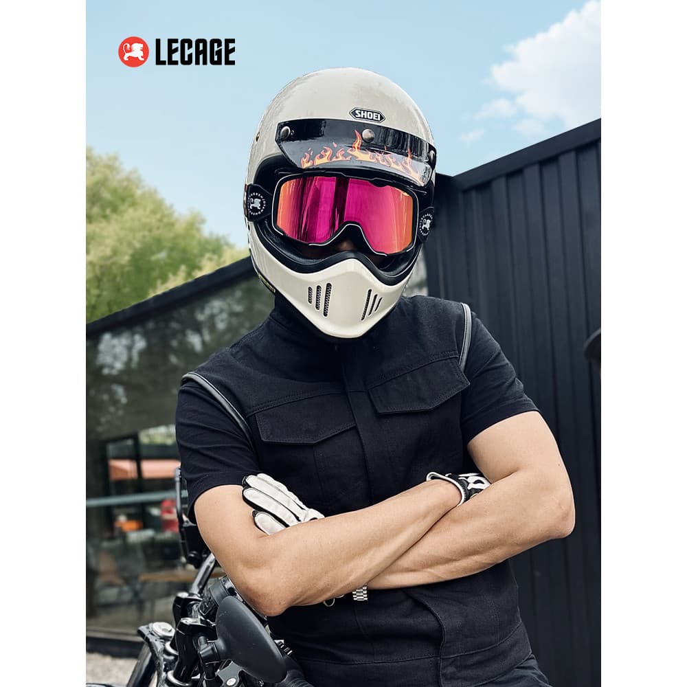 Le Kaiqi Óculos de motocicleta que mudam de cor Harley Retro Off-Road Cruise Óculos de equitação de motocicleta