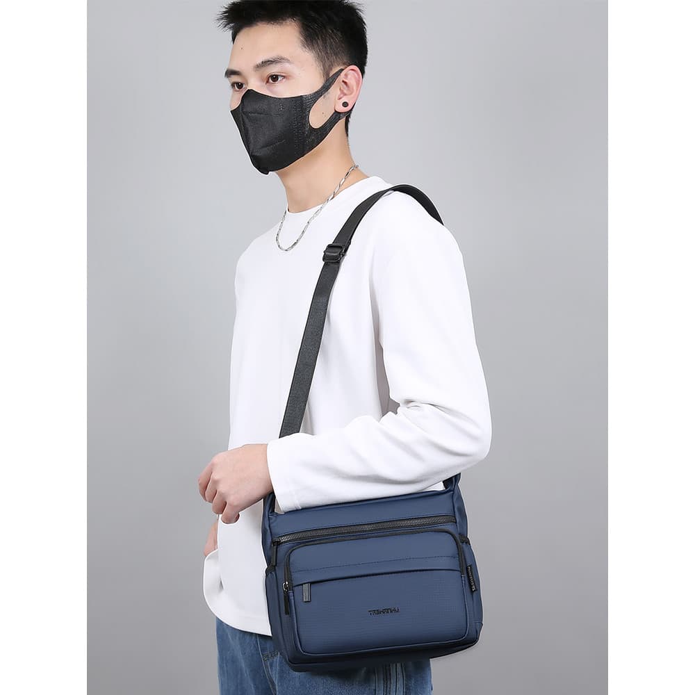 Bolsa masculina de grande capacidade bolsa de ombro repelente de água bolsa de viagem simples bolsa Casual de negócios b