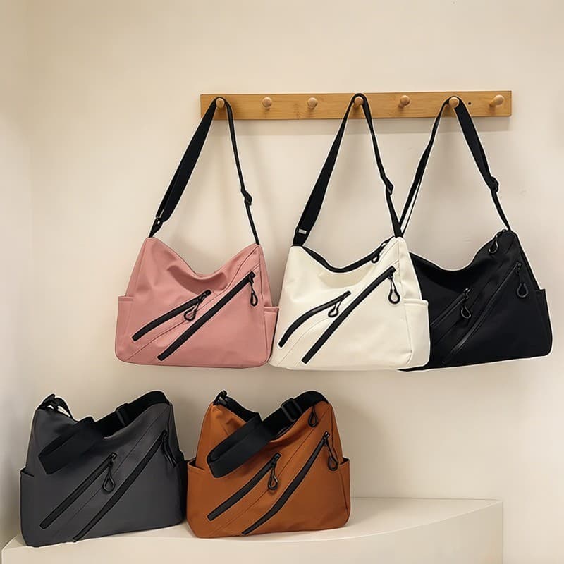 Bolsa Unissex Transversal Grande Nylon Resistente | Casual Moderna para Trabalho Faculdade Viagem