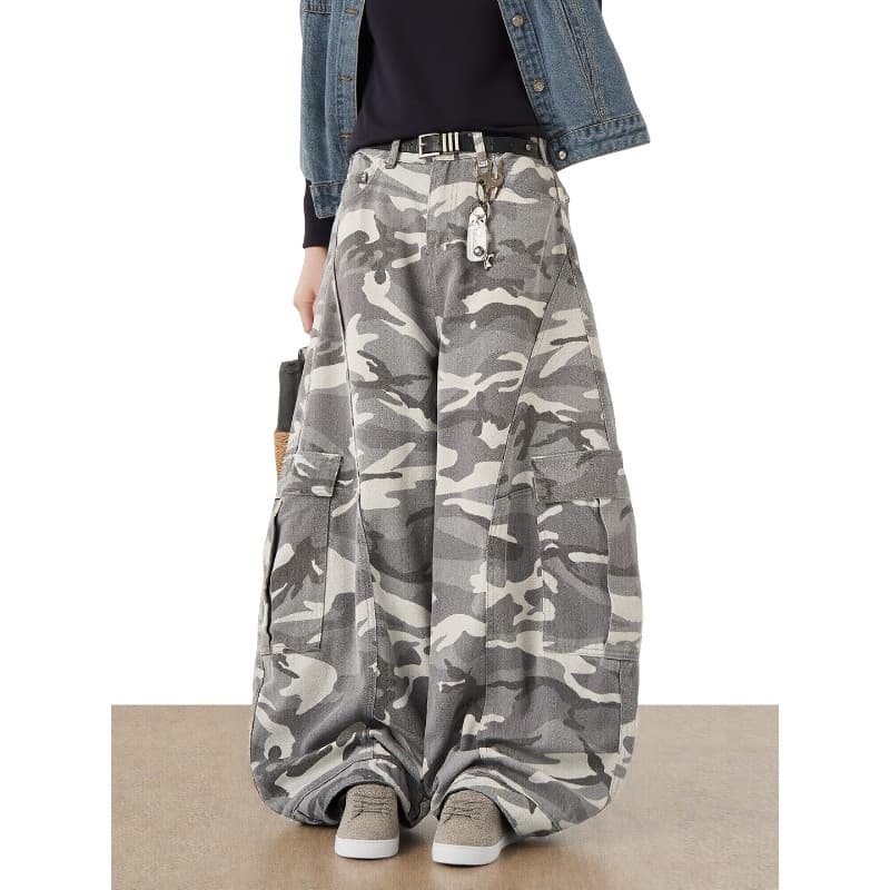 Americano Retro baggy Machete camuflagem macacão masculino feminino street Wear rua solto All-Match Casual calças de per