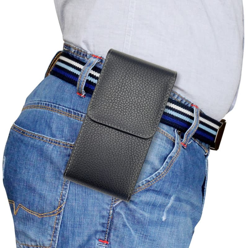 Bolsa para celular usar cinto pendurado bolsa de cintura estilo Vertical idoso masculino pai capa de couro de camada úni