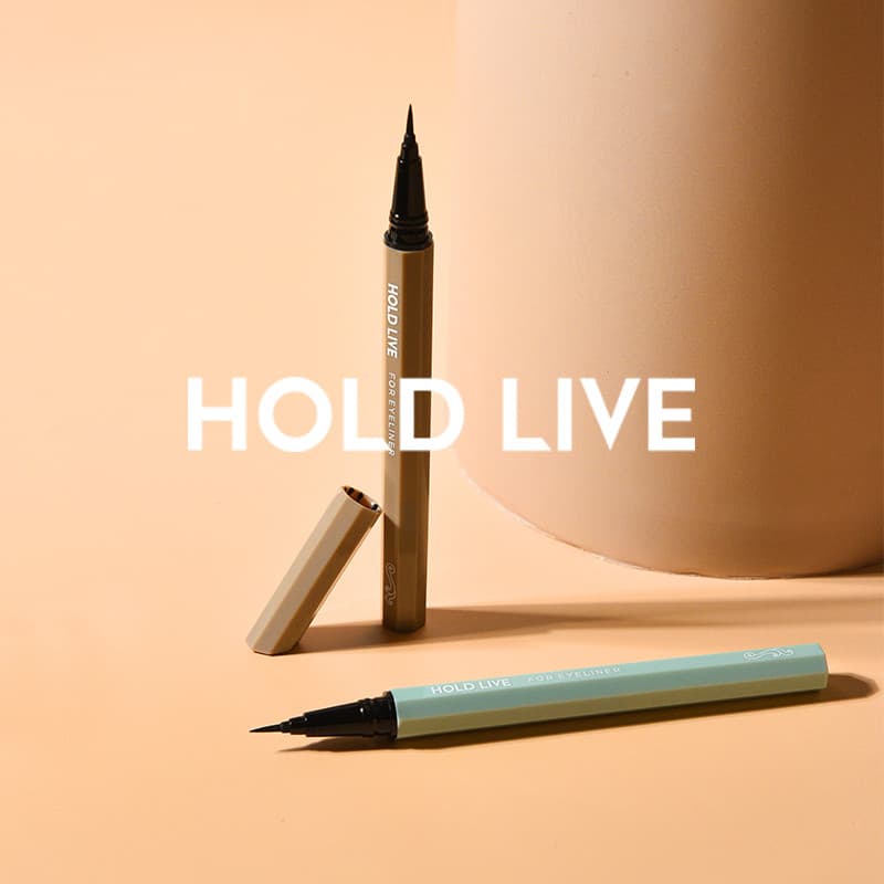 H HOLD LIVE Caneta delineadora líquida Natural de ponta fina, não é fácil de borrar, esponja, ponta dura, cerdas macias,