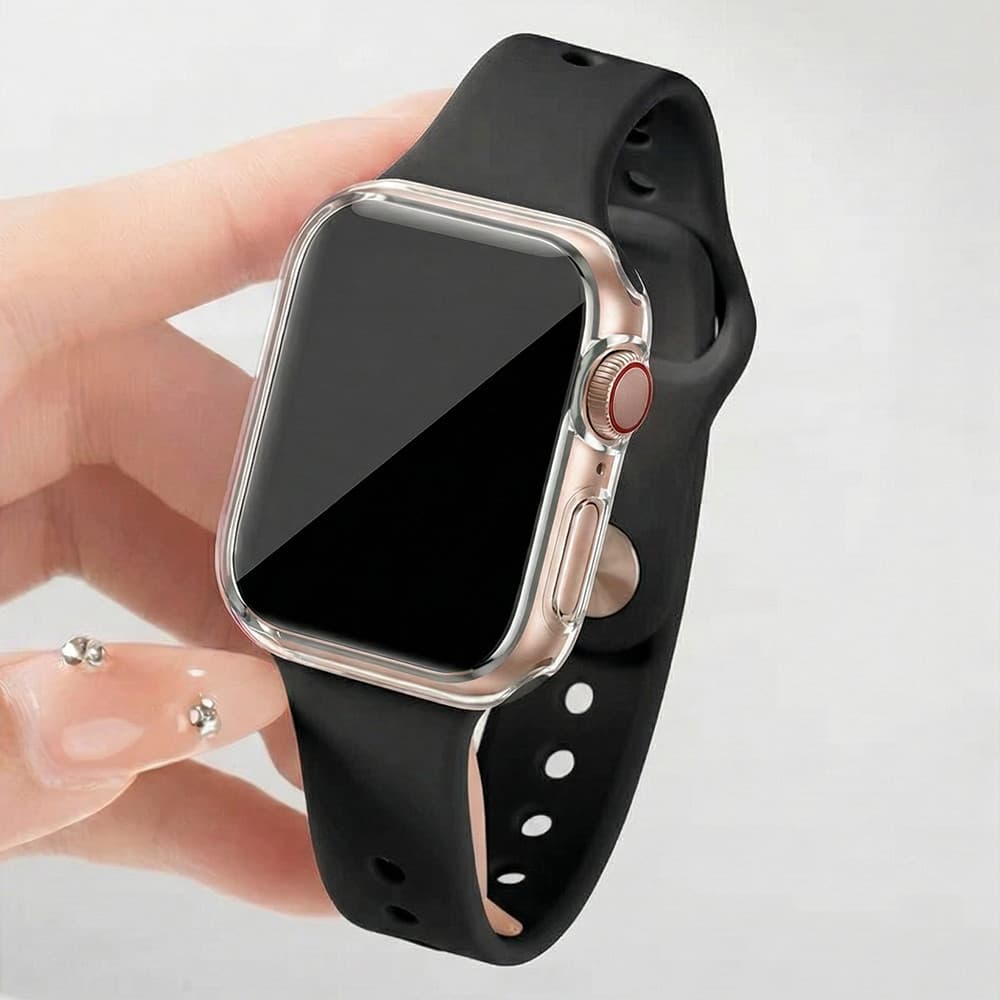 Pulseira Silicone Capinha Capa TPU Para Relógio Smartwatch Ultra/SE 3 2 49mm Series 11 10 9 8 IWatch 46 45 44 42 40mm