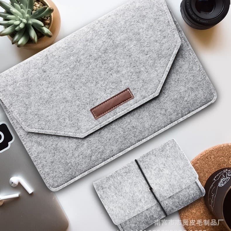Bolsa de feltro para computador, bolsa para laptop de estilo europeu e americano, capa protetora para tablet com logotip