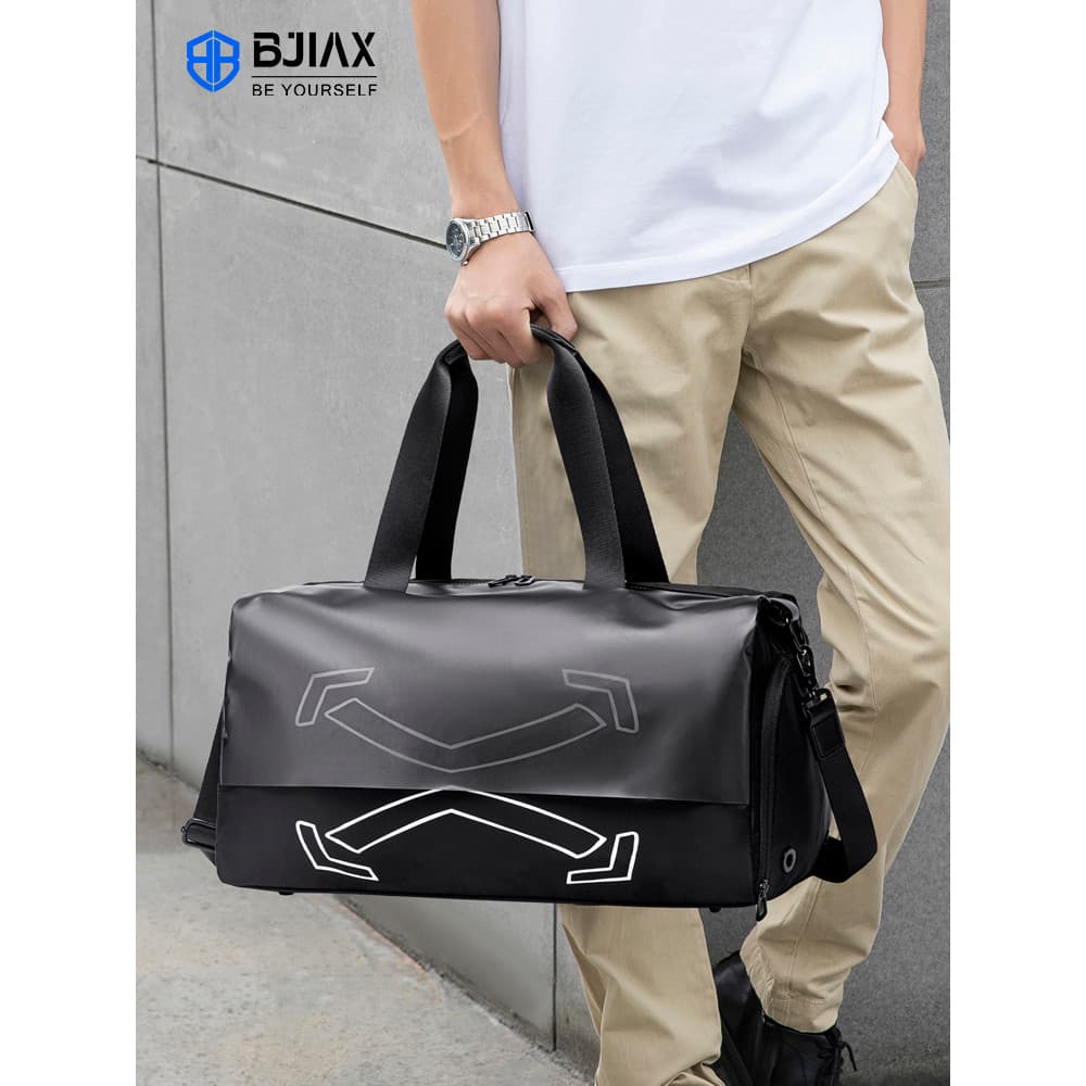 Bolsa de viagem masculina, bolsa de separação seca e molhada, esportiva, basquete, academia, armazém de sapatos, bagagem