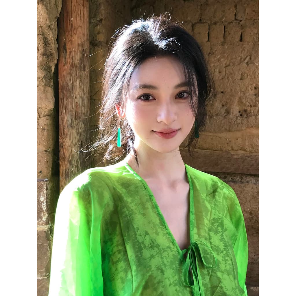 brincos feminino brinco de pressão Novo estilo chinês gota de água longa borla linha de orelha feminino 2026 novo estil