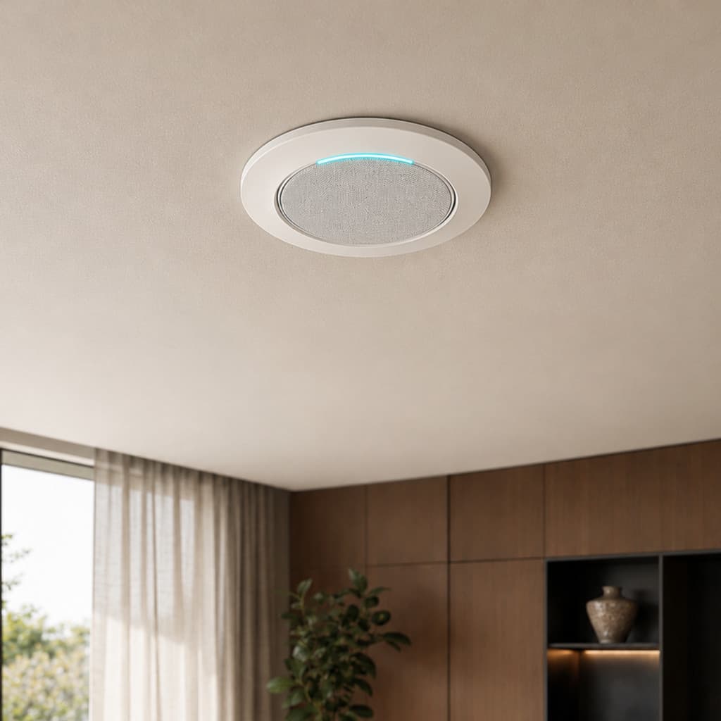 Suporte Embutir no Teto Compatível com Alexa Echo Pop Branco Instalação por Rosca