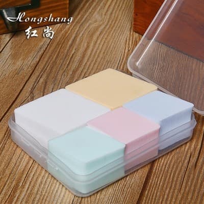 Hongshang sem látex molhado seco dupla utilização com caixa esponja de algodão em forma de diamante bb creme pó prensado