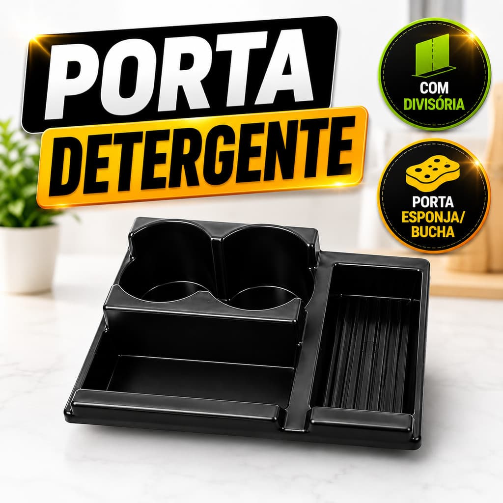 Porta Detergente Dispenser Organizador Pia Porta Esponja Bucha Suporte Moderno Prático Cozinha